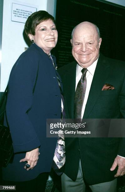 Actor/comedian Don Rickles and his wife Barbara Sklar attend a tribute to actor/comedian Jan Murray at The Friars Club of California April 6, 2001 in...