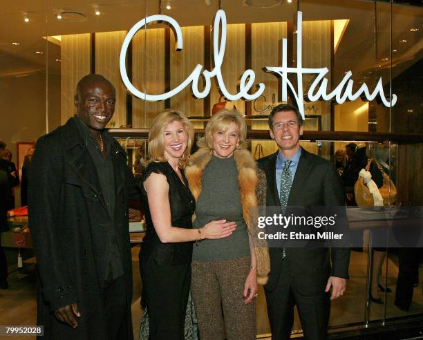 Music artist Seal, Kevyn Wynn, Elaine Wynn and Cole Haan CEO Jim Seuss, attend the grand opening of the Cole Haan boutique at The Shoppes at The...