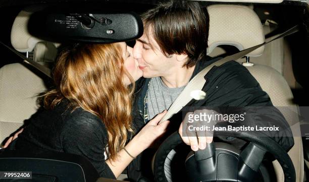 Drew Barrymore and Justin Long celebrates her birthday on February 22, 2008 in Beverly Hills, California.