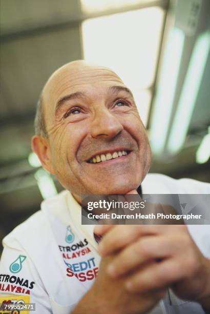 Portrait of Peter Sauber, Team Principal of the Sauber Petronas F1 Team during the Formula One British Grand Prix on 10 July 2005 at the Silverstone...