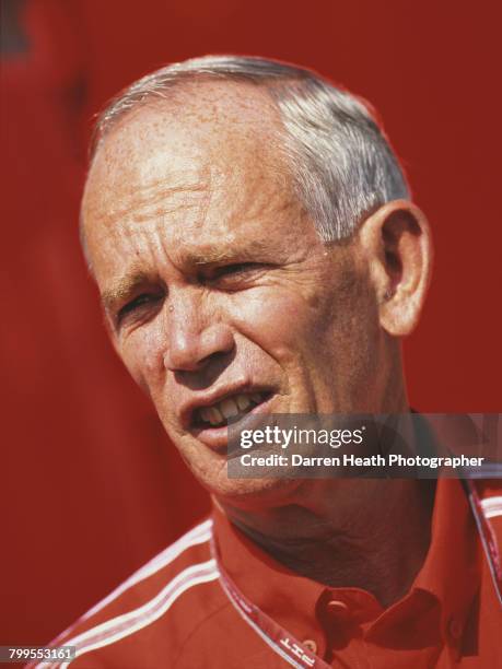 Rory Byrne, a South African engineer and car designer for Scuderia Ferrari Formula One team and the Scuderia Ferrari Marlboro Ferrari 248 F1 Ferrari...