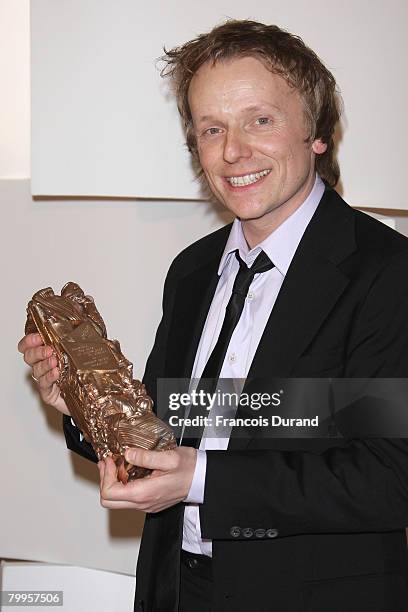 Laurent Stocker poses in the award room at Cesar Film Awards 2008 at Theatre du Chatelet on February 22, 2008 in Paris, France.