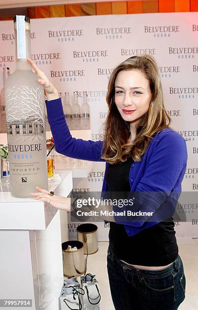 Actress Katharine Towne attends The Belvedere Luxury Lounge in honor of the 80th Academy Awards featuring Belvedere Vodka Best Picture Nominee-themed...