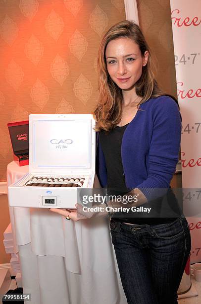 Actress Katharine Towne attends The Belvedere Luxury Lounge in honor of the 80th Academy Awards featuring CAO Cigars, held at the Four Seasons Hotel...