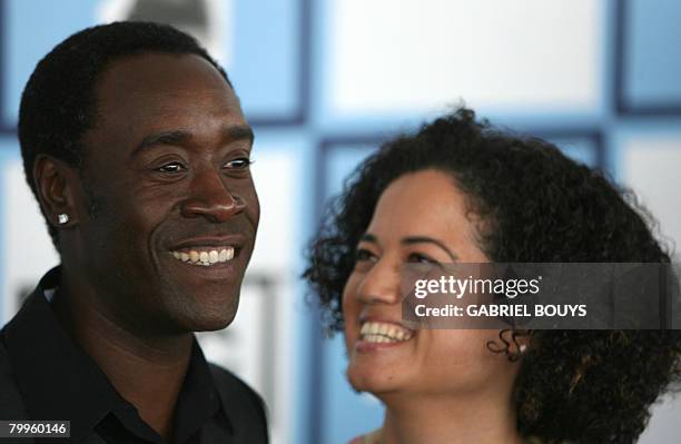 Actor Don Cheadle arrives with his wife Bridgid Coulter at the 2008 Spirit Awards in Santa Monica, California on February 23, 2008. The awards are...