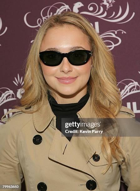 Actress Hayden Panettiere attends The Belvedere Luxury Lounge in honor of the 80th Academy Awards featuring the Ilori Luxury Sunglass Suite, held at...