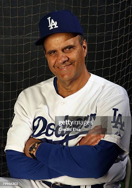 Manager Joe Torre of the Los Angeles Dodgers poses during Photo Day on February 24, 2008 at Space Coast Stadium in Vero Beach, Florida.