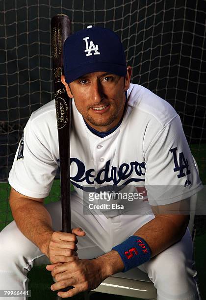Nomar Garciaparra of the Los Angeles Dodgers poses during Photo Day on February 24, 2008 at Holman Stadium in Vero Beach, Florida.