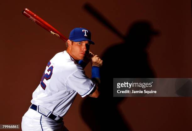 Josh Hamilton of the Texas Rangers poses for a portrait during spring training on February 24, 2008 at Surprise Stadium in Surprise, Arizona.