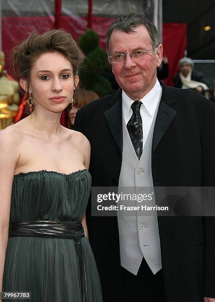 Actor Tom Wilkinson and daughter Alice Wilkinson arrive at the 80th Annual Academy Awards held at the Kodak Theatre on February 24, 2008 in...