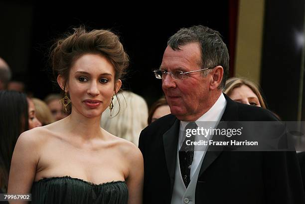 Actor Tom Wilkinson and daughter Alice Wilkinson arrives at the 80th Annual Academy Awards held at the Kodak Theatre on February 24, 2008 in...