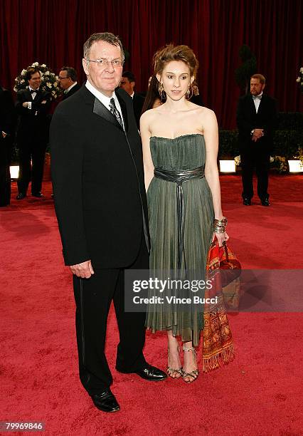 Actor Tom Wilkinson ) and daughter Alice Wilkinson arrive at the 80th Annual Academy Awards held at the Kodak Theatre on February 24, 2008 in...