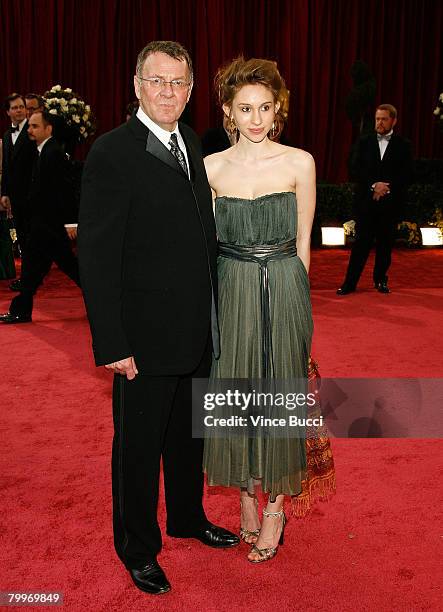 Actor Tom Wilkinson ) and daughter Alice Wilkinson arrive at the 80th Annual Academy Awards held at the Kodak Theatre on February 24, 2008 in...