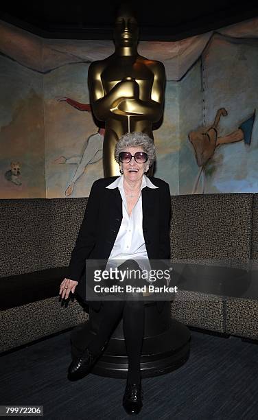 Actress Elaine Stritch attends the Academy Of Motion Picture Arts & Sciences official Oscar Celebration at the Carlyle Hotel on February 24, 2008 in...