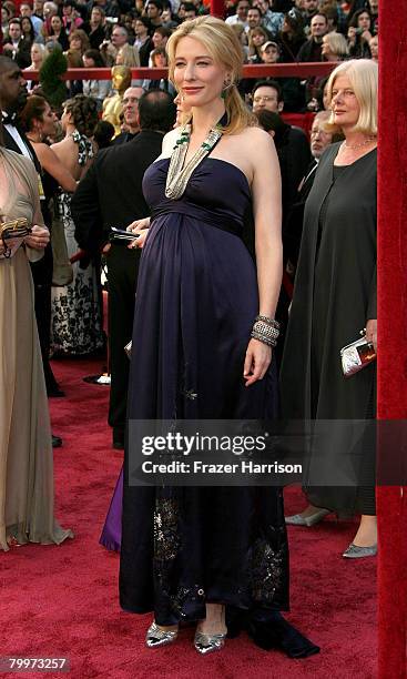 Actress Cate Blanchett arrives at the 80th Annual Academy Awards held at the Kodak Theatre on February 24, 2008 in Hollywood, California.