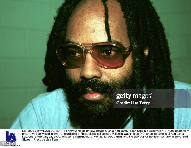 Pennsylvania death row inmate Mumia Abu-Jamal, seen here in a December 13, 1995 photo from prison, was convicted in 1982 of murdering a Philadelphia...