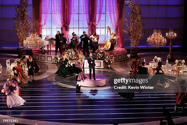 Actor/siniger Jon McLaughlin performs a song from "Enchanted" during the 80th Annual Academy Awards held at the Kodak Theatre on February 24, 2008 in...