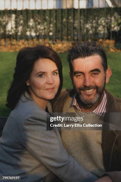 English husband and wife actors Pauline Collins and John Alderton pictured together on location during filming of the London Weekend Television drama...