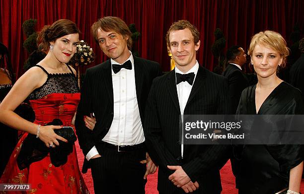 Director Maciek Szczerbowski and director Chris Lavis from the film "Madame Tutli-Putli" and their guests arrive at the 80th Annual Academy Awards...