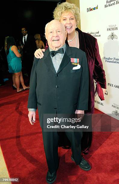 Actor Mickey Rooney and his wife Jan Rooney arrive at Children Uniting Nations' 9th annual awards celebration and viewing dinner held at the Beverly...