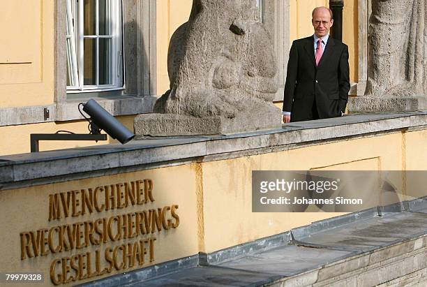 Nikolaus von Bomhard, CEO of the Munich Re Group, poses prior to the announcement of the results 2007 on February 25, 2008 in Munich, Germany....