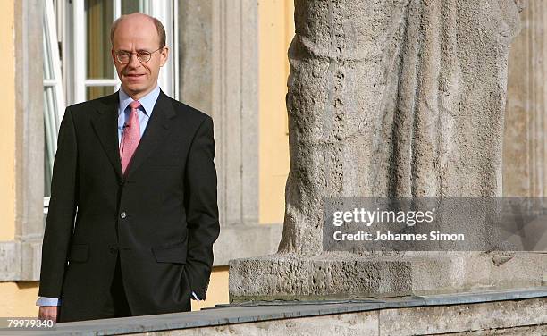 Nikolaus von Bomhard, CEO of the Munich Re Group, poses prior to the announcement of the results 2007 on February 25, 2008 in Munich, Germany....