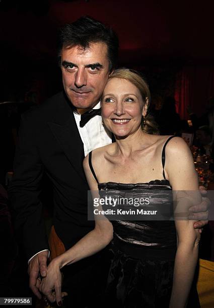 Actor Chris Noth and Actress Patricia Clarkson attend the 16th Annual Elton John AIDS Foundation Academy Awards viewing party at the Pacific Design...