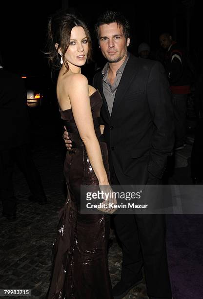 Actress Kate Beckinsale and Director Len Wiseman arrive at Prince's After Oscar Fete Hosted by Civizens of Humanity on February 24, 2008 in Beverly...