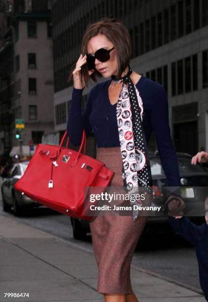Victoria Beckham visits FAO Schwarz in New York city on February 9, 2008.