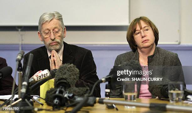 Dominique and Jean-Francois Delagrange, the parents of murdered French student Amelie Delagrange, are pictured at a press conference in London, on...