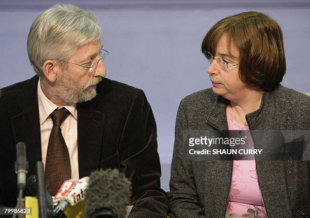 Dominique and Jean-Francois Delagrange, the parents of murdered French student Amelie Delagrange, are pictured at a press conference in London, on...
