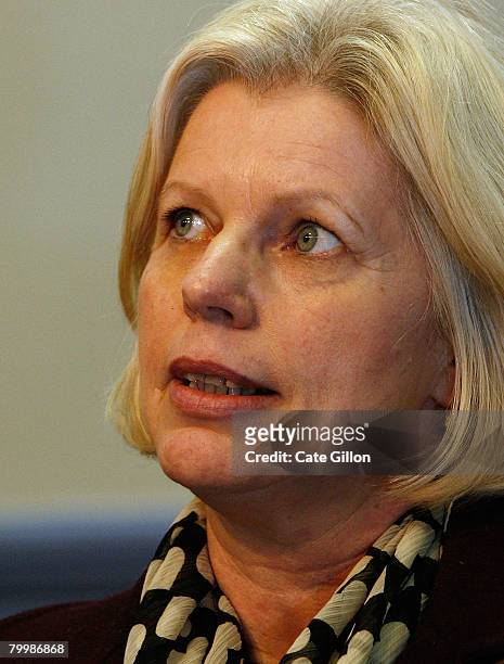 The mother of Marsha McDonnell, Ute speaks to the press at Snow Hill Police Station on February 25, 2008 in London, England. Former bouncer Levi...