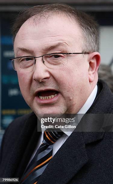 Colin Sutton speaks to the press outside the Old Bailey on February 25, 2008 in London, England. Former bouncer Levi Bellfield , of west London, was...
