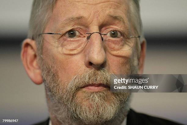 Jean-Francois Delagrange, the father of murdered French student Amelie Delagrange, is pictured at a press conference in London, on February 25, 2008....