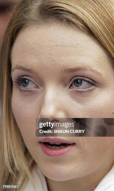 Kate Sheedy addresses the press outside the Central Criminal Courts in London, on February 25, 2008. Wheel clamper Levi Bellfield was convicted...