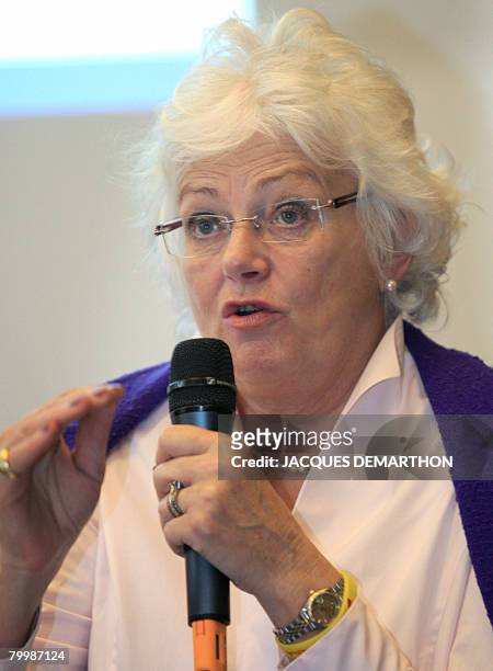 Farm Commissioner Mariann Fischer Boel delivers a speech during a press conference on the Common Agricultural Policy during the 45th International...