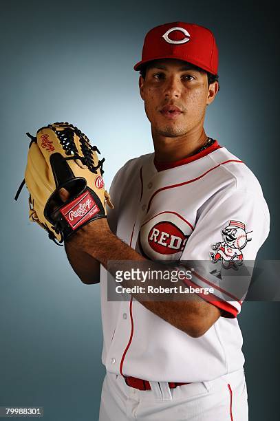 Ramon Ramirez of the Cincinnati Reds poses for a portrait during the spring training photo day on February 22, 2008 at Ed Smith Stadium in Sarasota,...