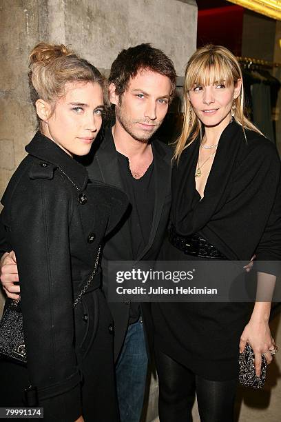 Vahina Giocante, Ora- Ito and Princess Clotilde de Savoie attend the opening of the Yves Saint Laurent new store on february 25, 2008 in Paris.