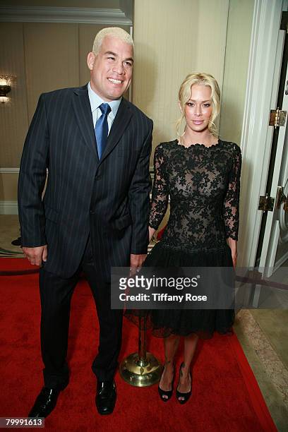 Tito Ortiz and actress Jenna Jameson pose at the 18th Annual Night of 100 Stars on February 24, 2008 in Beverly Hills, California.
