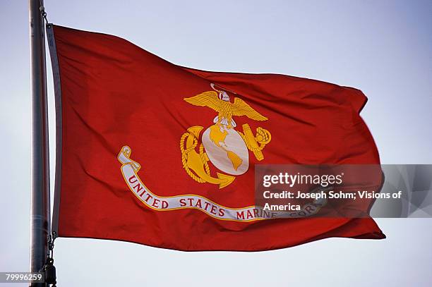 united states marine corp flag - marine corps flag stockfoto's en -beelden