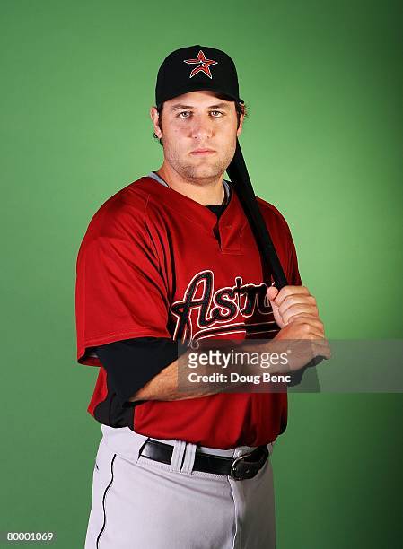 Lance Berkman of the Houston Astros poses during Spring Training Photo Day at Osceola County Stadium on February 25, 2008 in Kissimmee, Florida.