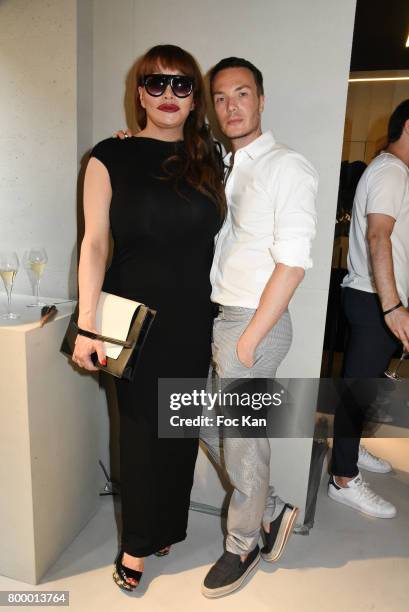 Allanah Starr and Maxime Simoens attends the MX Paris Max Simoens Flagship Opening Show Party as part of Paris Fashion Week on June 22, 2017 in...