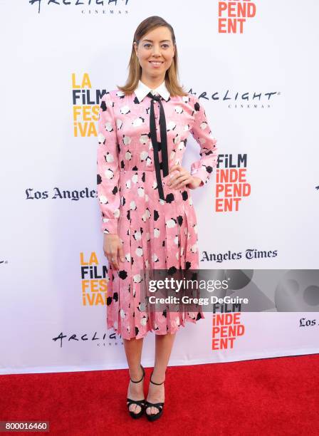 Aubrey Plaza arrives at the 2017 Los Angeles Film Festival - Closing Night Screening Of "Ingrid Goes West" at Arclight Cinemas Culver City on June...