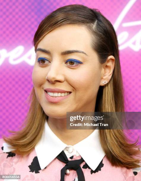 Aubrey Plaza arrives at the 2017 Los Angeles Film Festival - closing night screening of "Ingrid Goes West" held at Arclight Cinemas Culver City on...