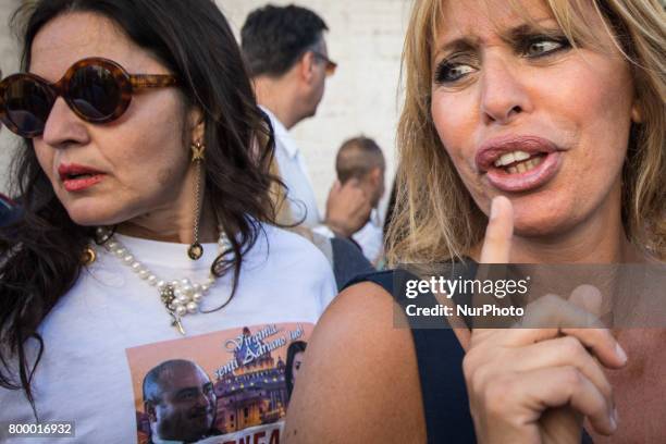 Rome Italy June 22 Alessandra Mussolini during Several hundred people gathered in Capitol Hill Square to protest against Mayor of Rome Virginia Raggi...