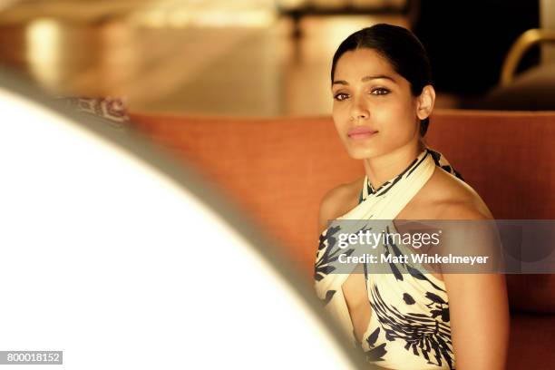 Freida Pinto, recipient of the Shining Star Award, poses for a portrait during day two of the 2017 Maui Film Festival at Wailea on June 22, 2017 in...