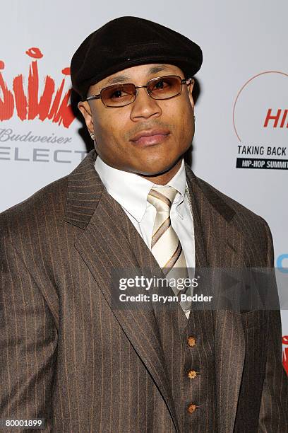 Rapper LL Cool J arrives at the Hip-Hop Summit Action Network's Fifth Annual Action Awards at Capitale on February 25, 2008 in New York City.