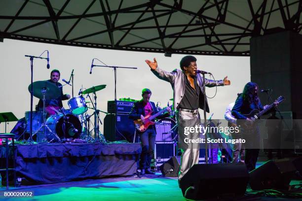 Charles Bradley and His Extraordinaires performs at Chene Park Amphitheater on June 22, 2017 in Detroit, Michigan.