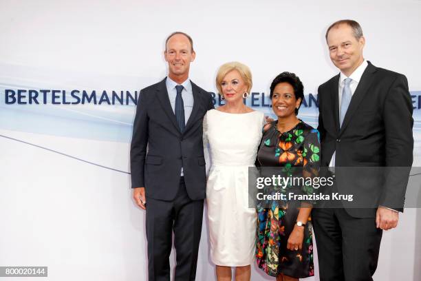 Thomas Rabe, Liz Mohn, Shobhna Mohn and Christoph Mohn attend the 'Bertelsmann Summer Party' at Bertelsmann Repraesentanz on June 22, 2017 in Berlin,...