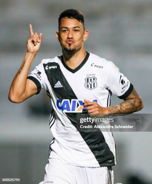 Lucca of Ponte Preta celebrates their firs goal during the match between Ponte Preta and Cruzeiro for the Brasileirao Series A 2017 at Moises...